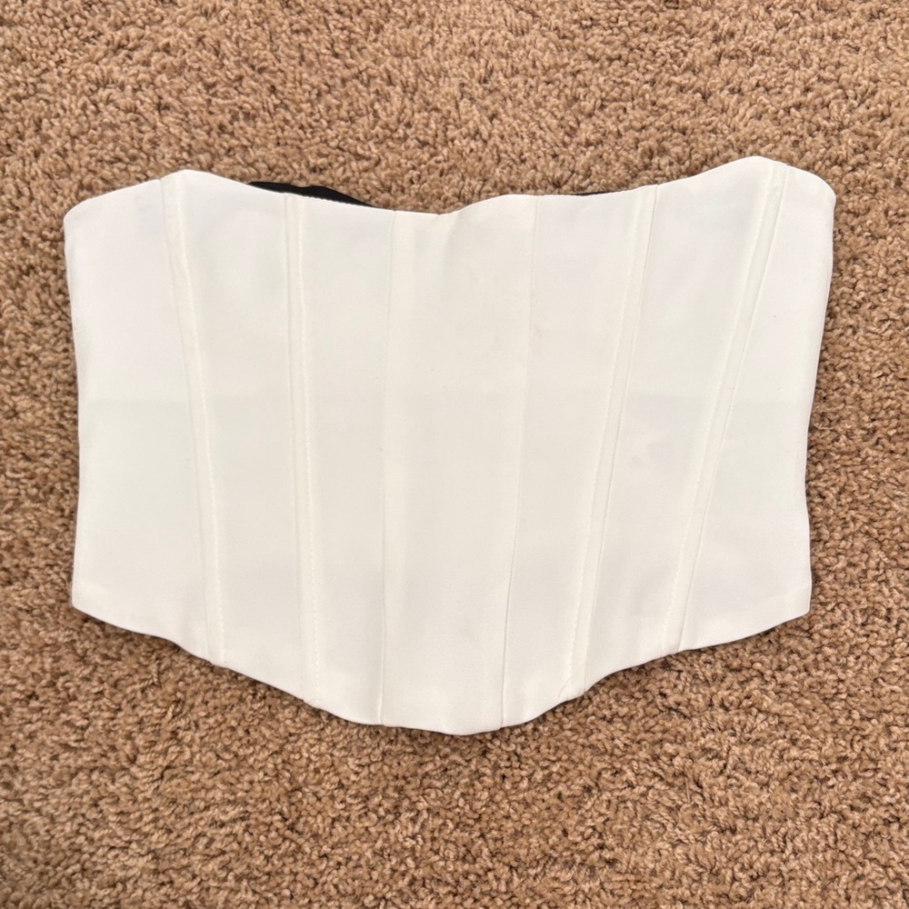 Forever 21 White Zip-Up Corset